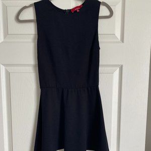 French Connection black stripe fit and flare dress